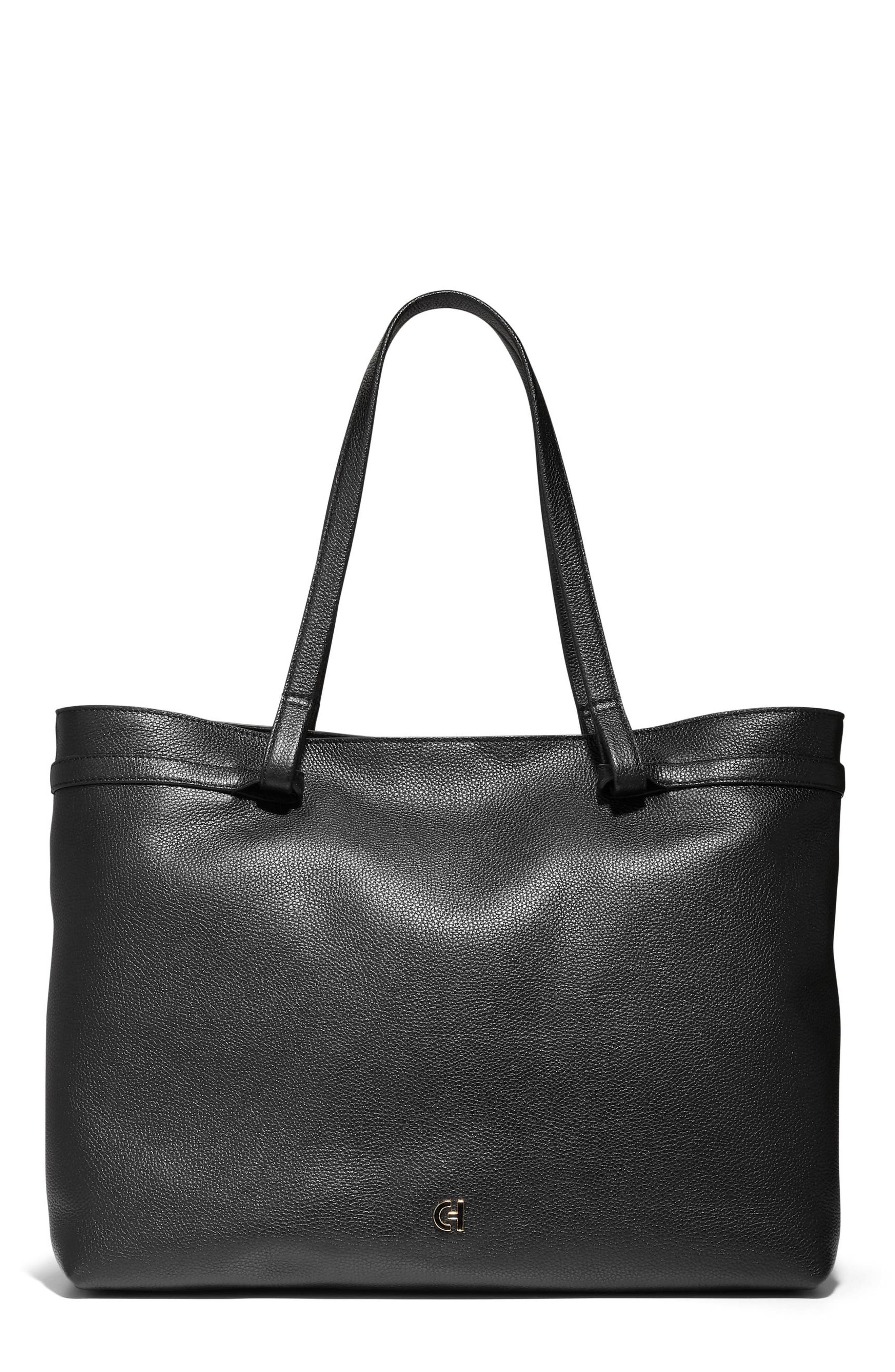 Cole Haan Essential Soft Leather Tote, Main, color, Black