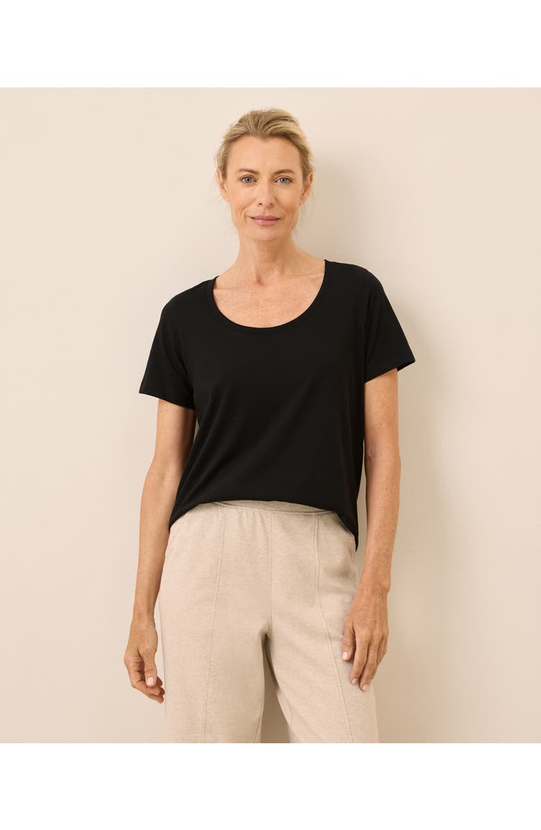 Pact Organic Cotton Softspun Scoop Neck Tee, Main, color, Black