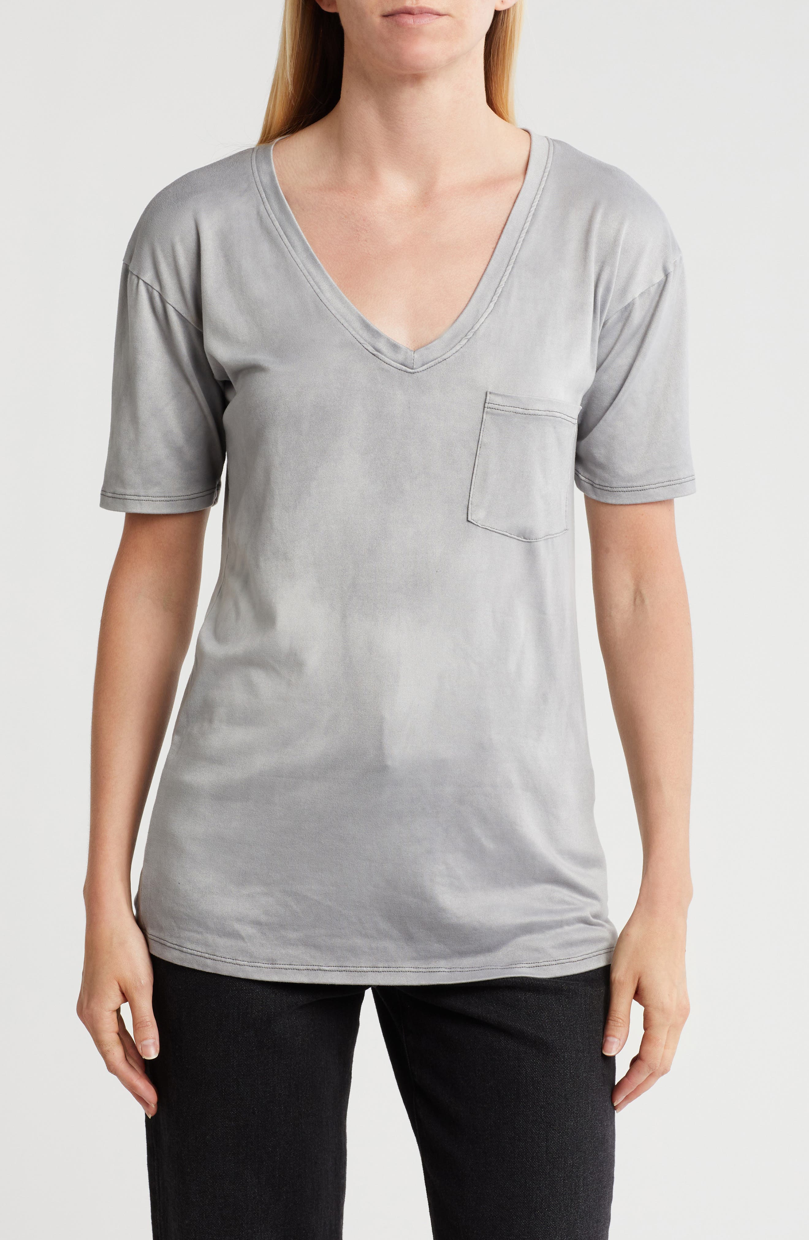 GO COUTURE V-Neck Pocket T-Shirt
