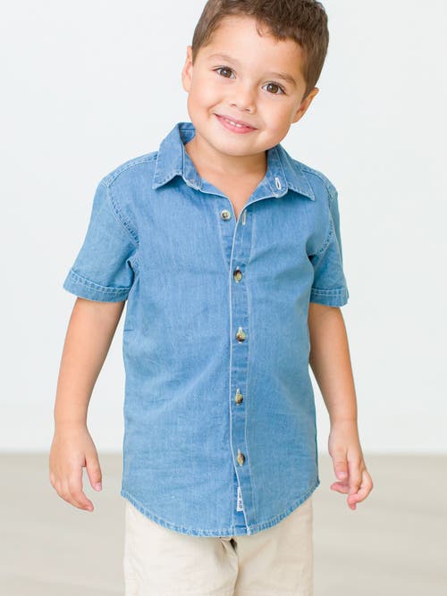 Rufflebutts Boys Denim Short Sleeve Button Down Shirt