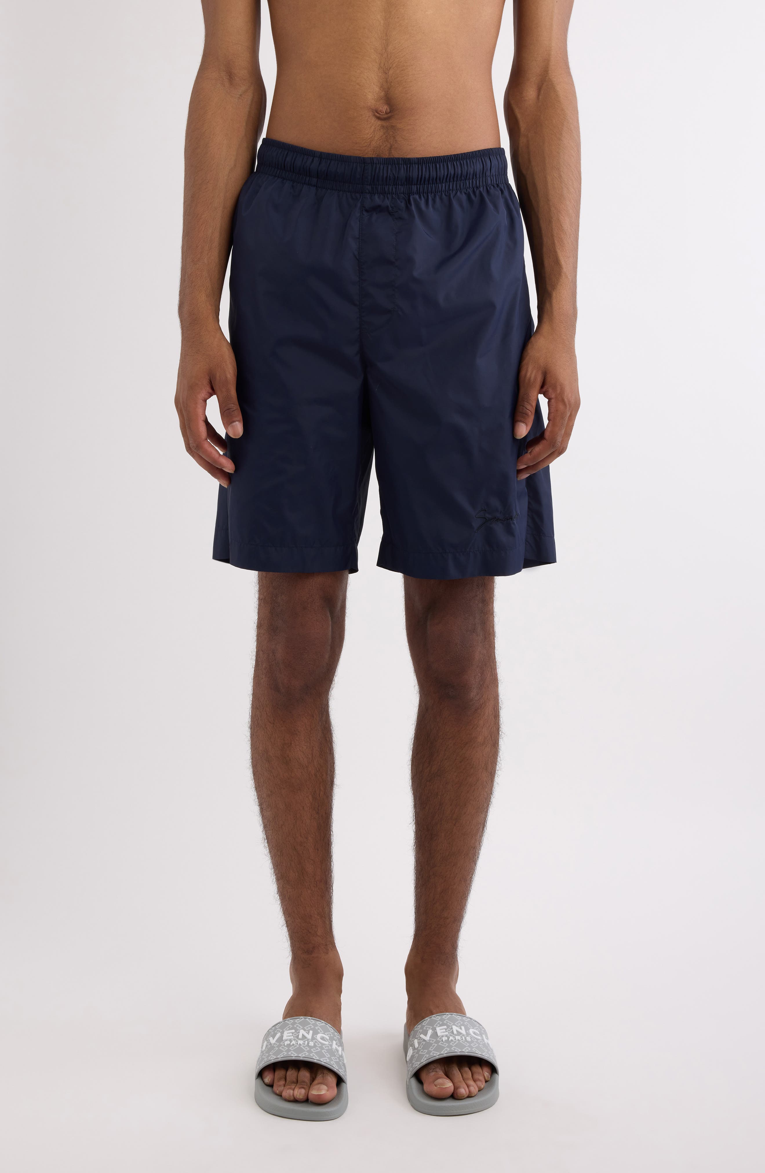 Givenchy Logo Embroidered Swim Trunks