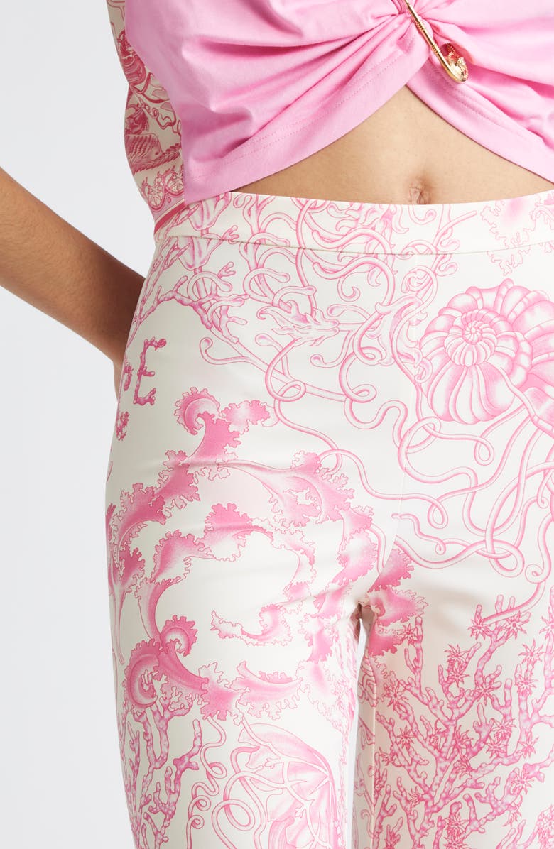 Versace Underwater Barocco Leggings, Alternate, color, Eggshell Dragonfruit