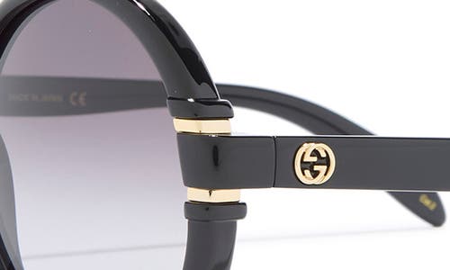 Gucci 58mm Fashion Round Sunglasses In Black