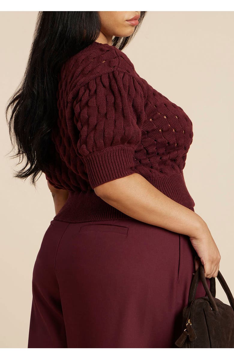 ELOQUII Bubble Stitch Sweater, Alternate, color, 