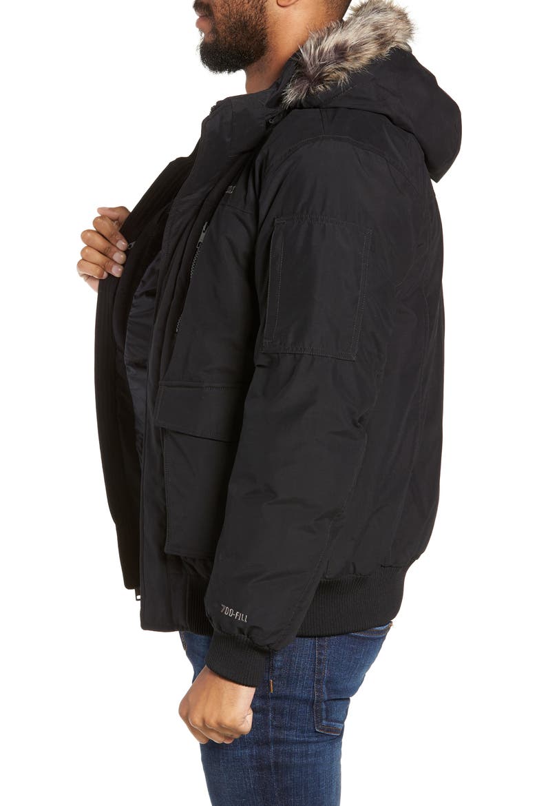 Stonehaven Waterproof 700 Fill Power Down Jacket with Faux Fur Trim, Alternate, color, BLACK