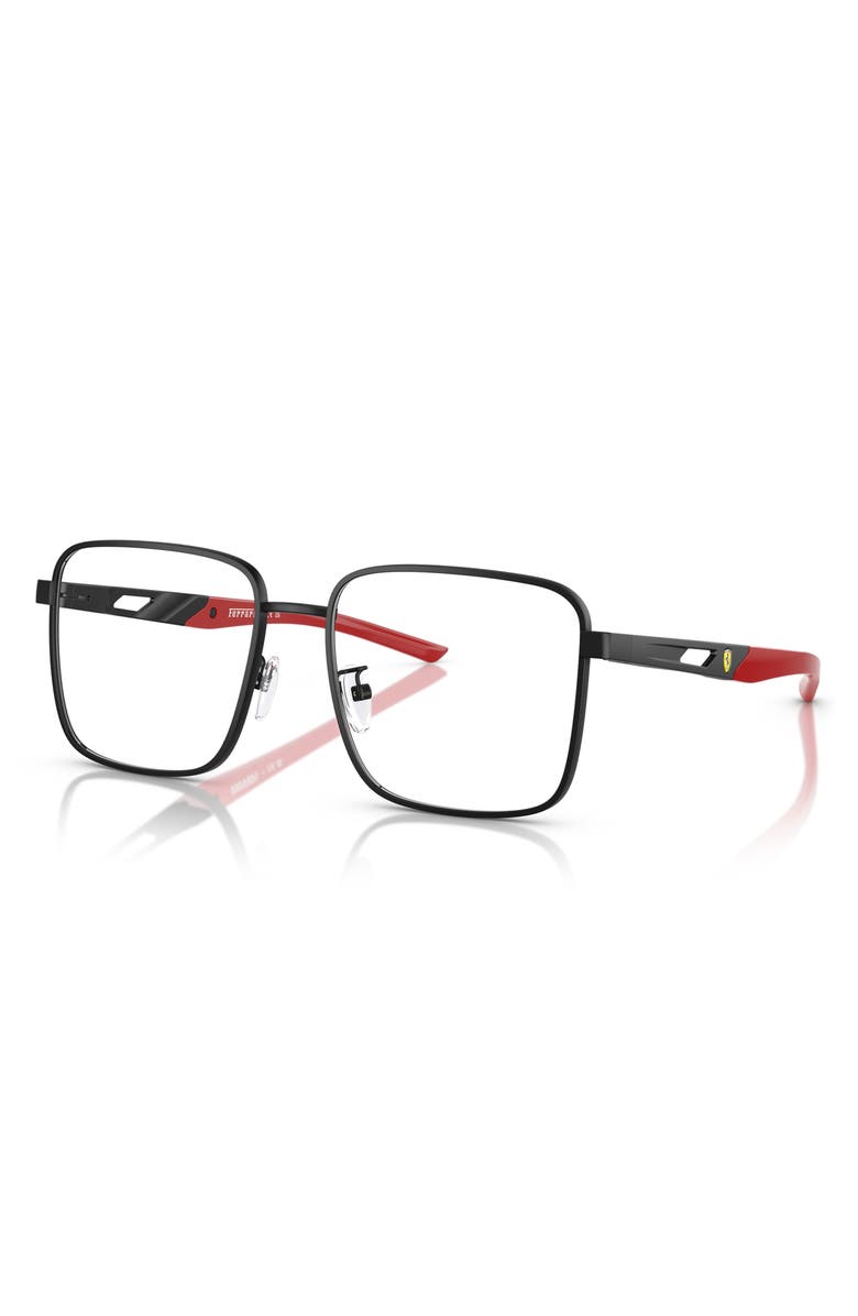 Scuderia Ferrari 54mm Square Optical Glasses, Alternate, color, Matte Black