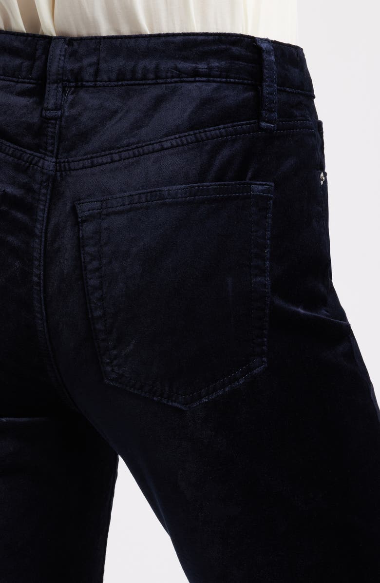 FRAME Le Sleek Velvet Ankle Straight Leg Pants, Alternate, color, Navy Velvet