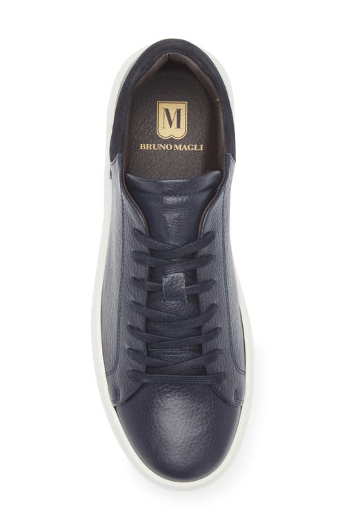 Bruno Magli Sierra Low Top Sneaker In Navy Tumbled