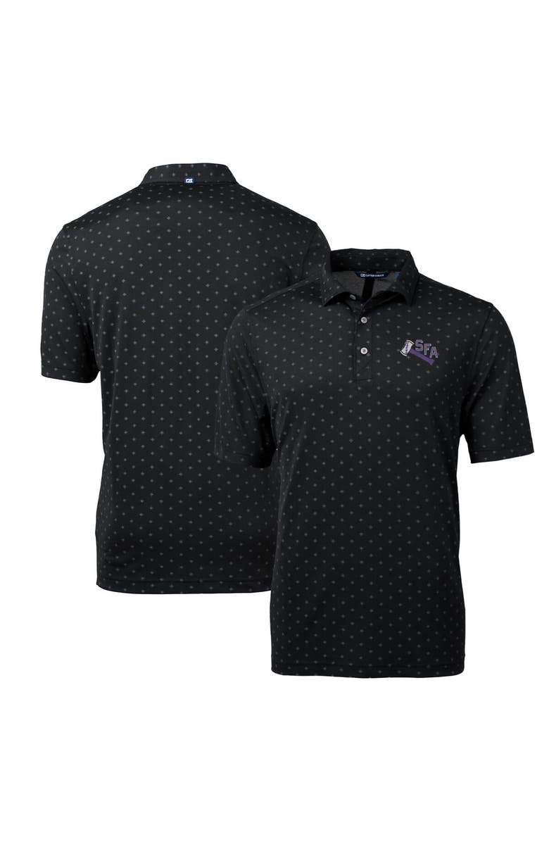 Cutter & Buck Men's Cutter & Buck Black Stephen F Austin Lumberjacks Virtue Eco Pique Tile Recycled Polo, Main, color, 
