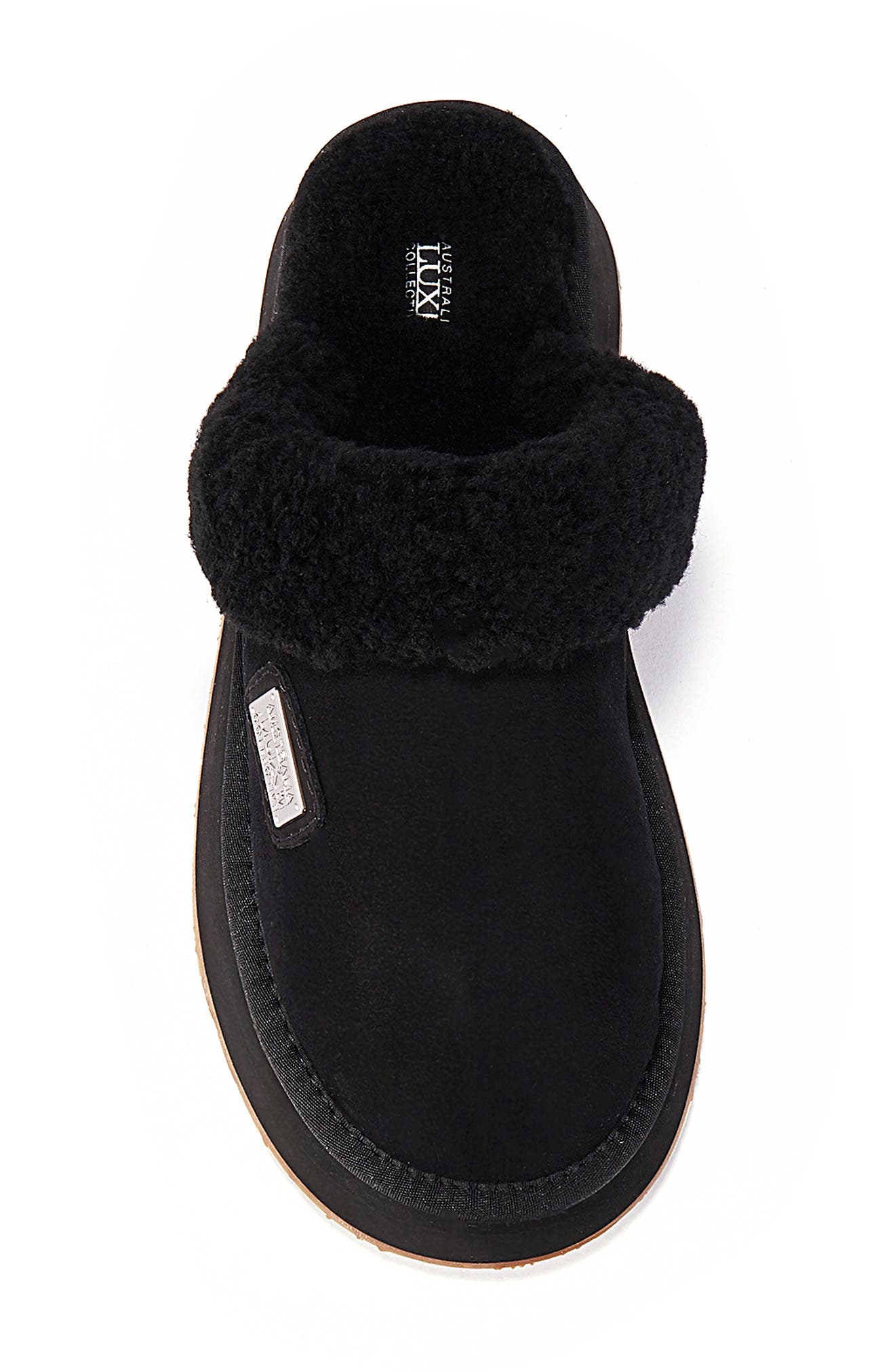 Australia Luxe Collective Genuine Shearling Platform Mule Slipper, Alternate, color, Black