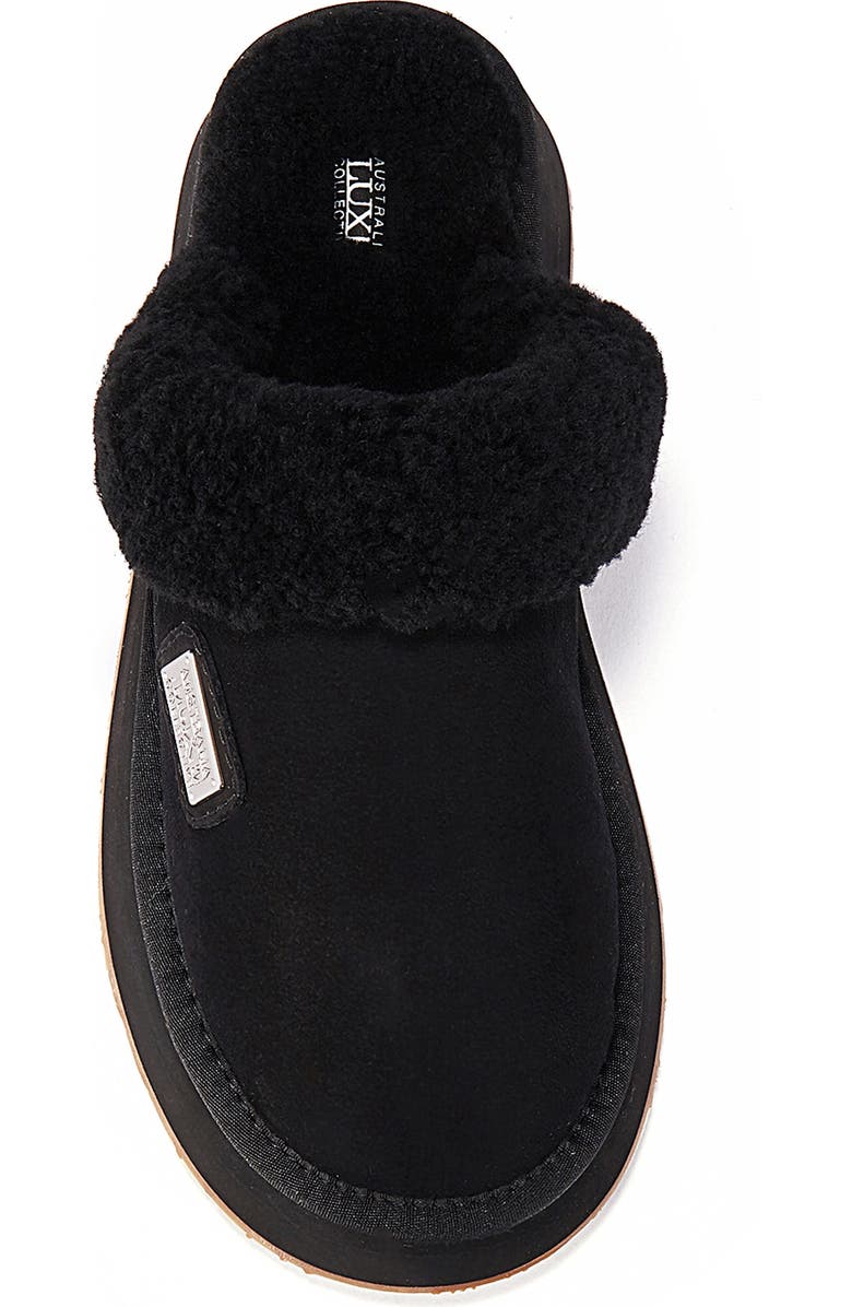 Australia Luxe Collective Genuine Shearling Platform Mule Slipper, Alternate, color, Black