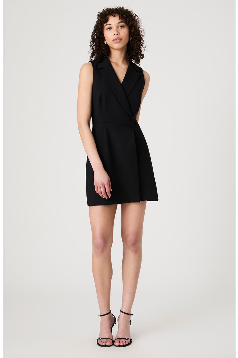 Whisper Sleeveless Double Breasted Blazer Minidress, Alternate, color, BLACK