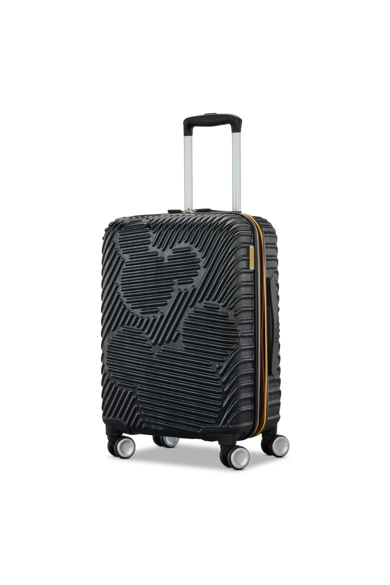 Disney Hardside Carry-On 21-Inch Luggage with Spinner Wheels, Main, color, Molded Mickey: Black