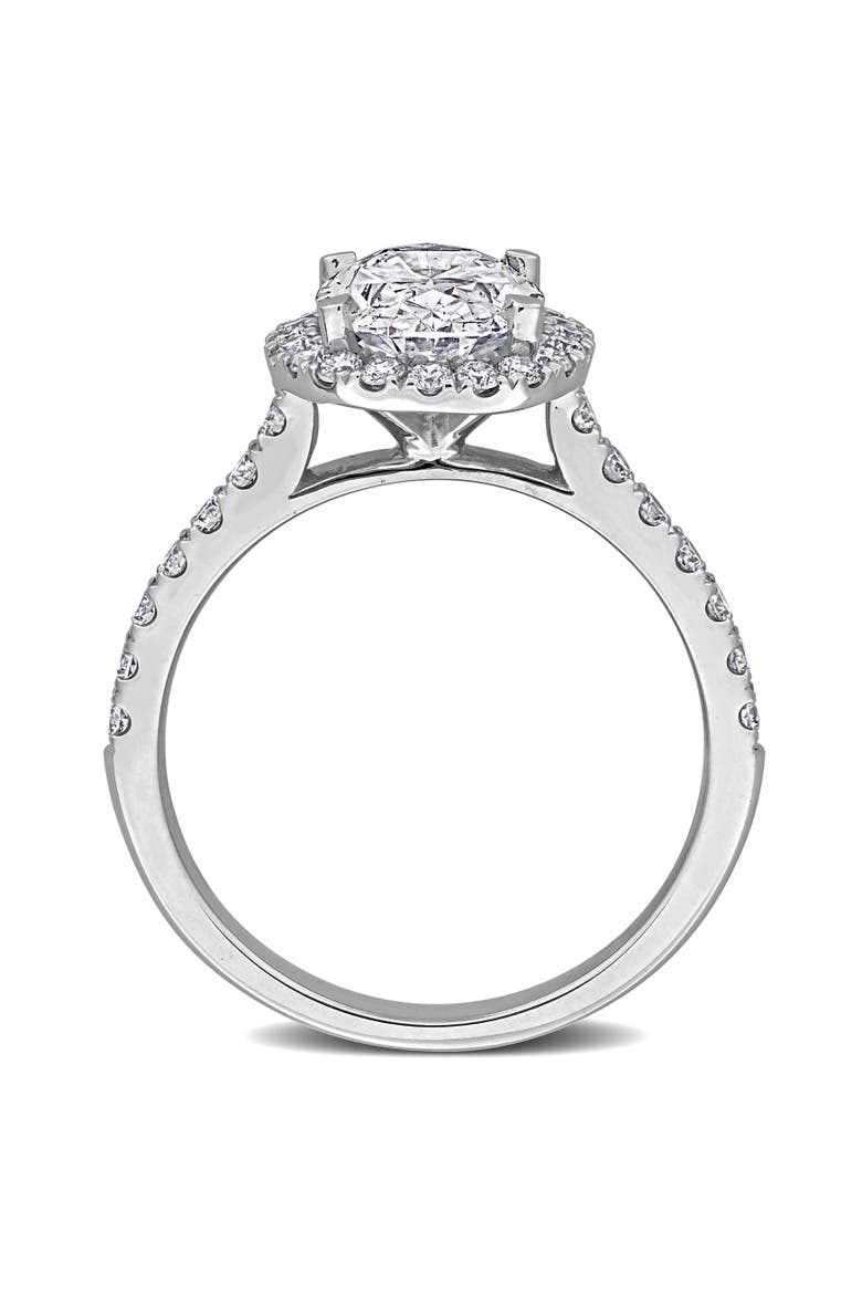 2-3/5 CTW Lab-Grown Diamond Oval Halo Ring 14k, Alternate, color, White Gold