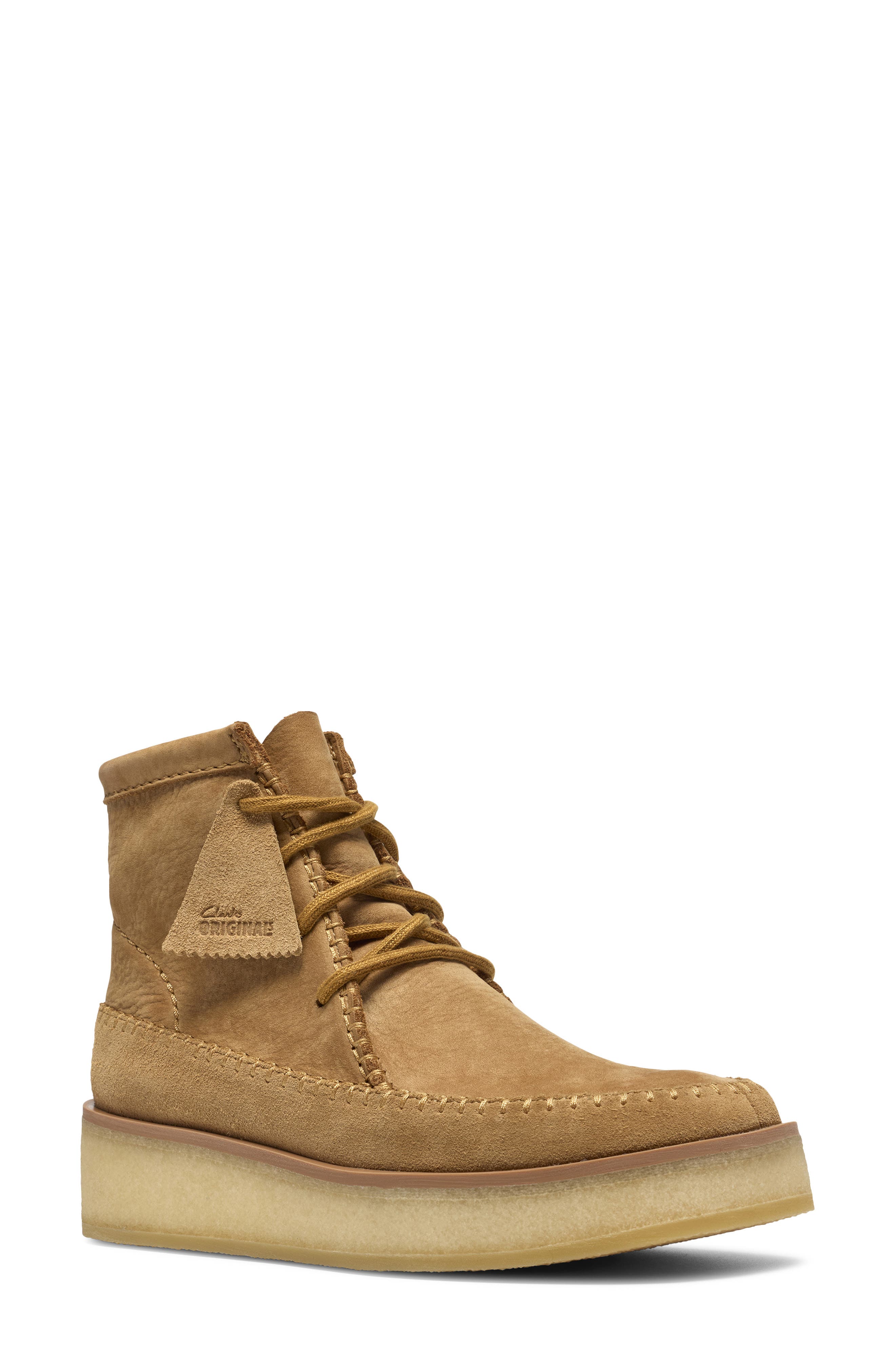 Weaver Craft Leather Bootie, Main, color, TAN NUBUCK