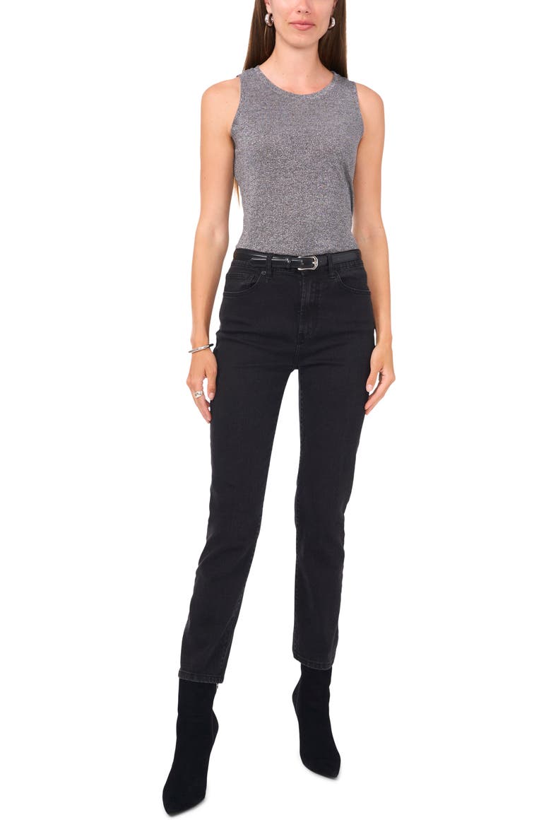 Metallic Knit Tank, Alternate, color, SILVER