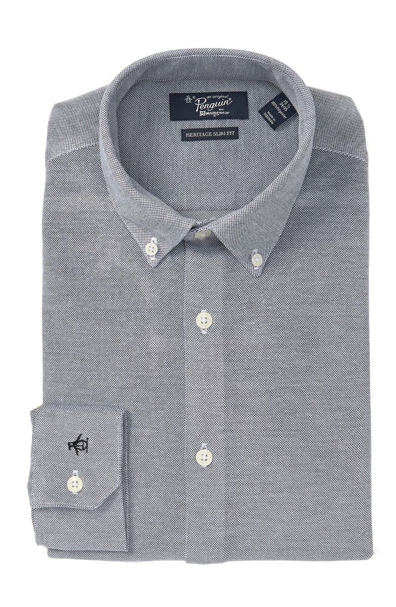 Original Penguin Heritage Slim Fit Solid Dress Shirt, Main, color, 