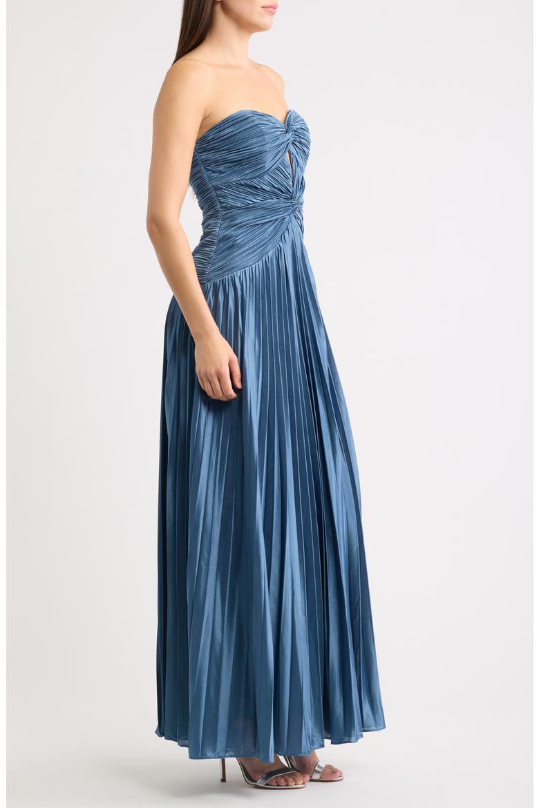 Florence Twist Front Strapless Dress, Alternate, color, SLATE