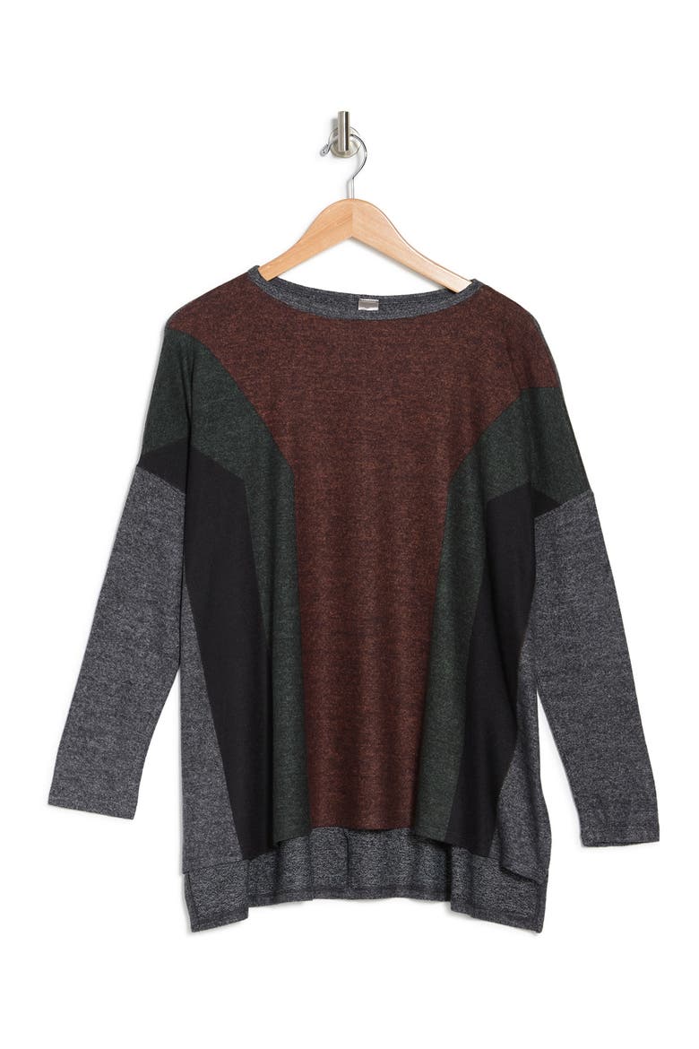 Colorblock Top, Alternate, color, BLACK PRINT 1