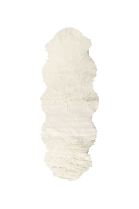 Gordon Faux Sheepskin Throw - 2' W x 6' L - Off White