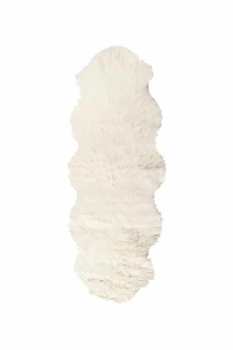 LUXE Gordon Faux Sheepskin Throw - 2' W x 6' L - Off White