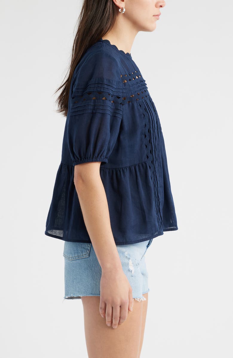 Caslon<sup>®</sup> Rickrack Trim Popover Top, Alternate, color, Navy Blazer
