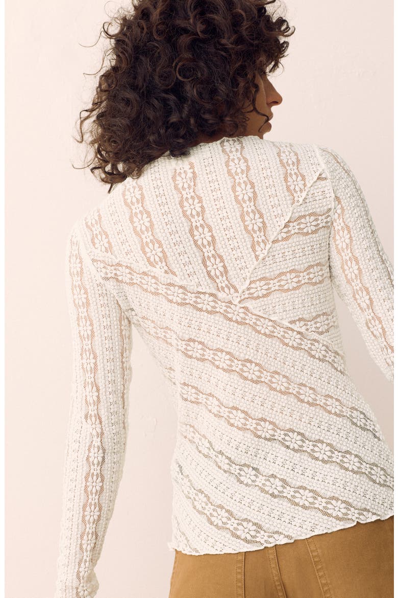 Lace Long Sleeve Top, Alternate, color, CREAM