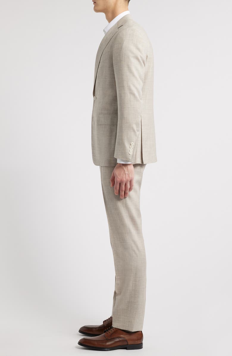 Canali Capri Trim Fit Slub Wool & Silk Blend Suit, Alternate, color, Beige