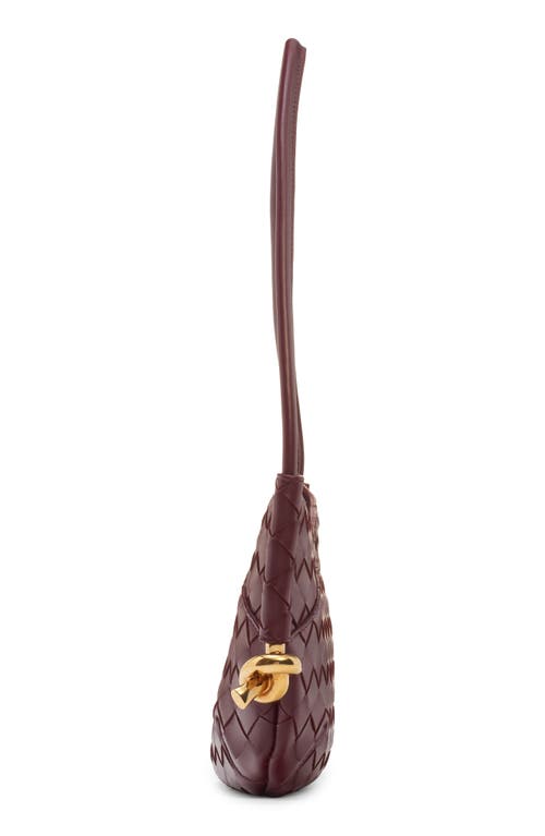 Shop Bottega Veneta Mini Solstice Intrecciato Leather Hobo Bag In 2250 Barolo-m Brass