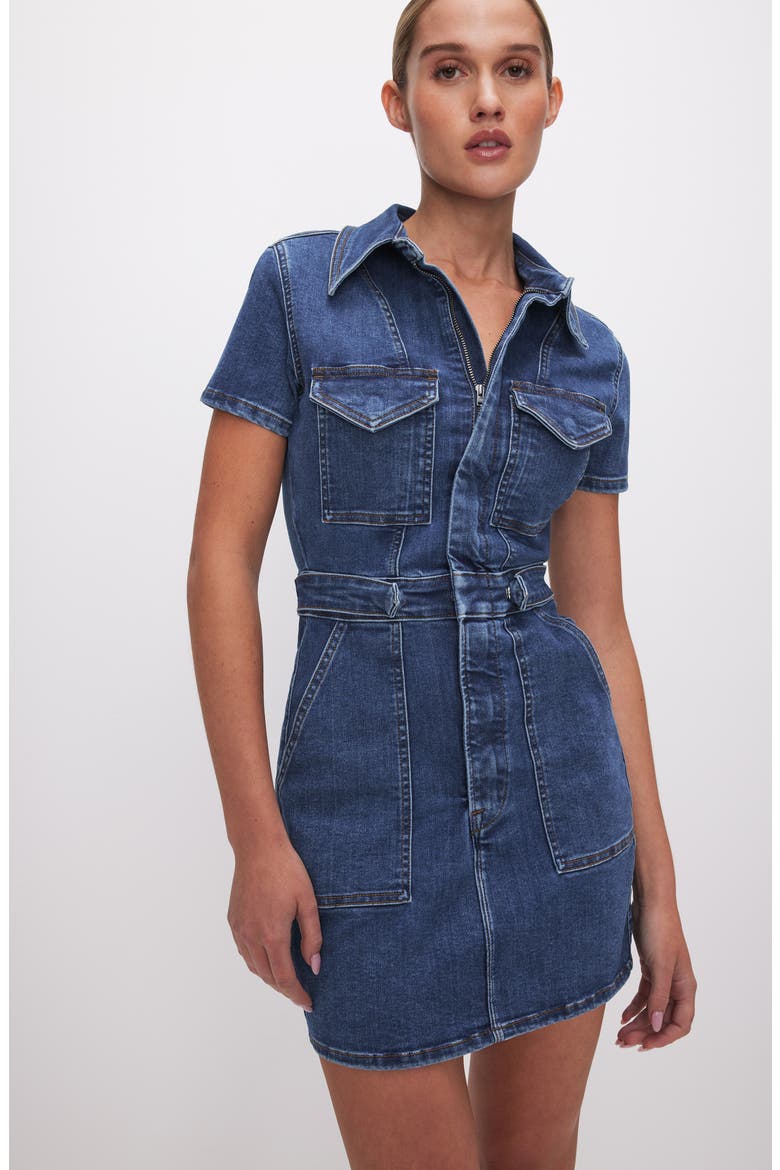 Fit For Success Denim Minidress, Alternate, color, INDIGO594