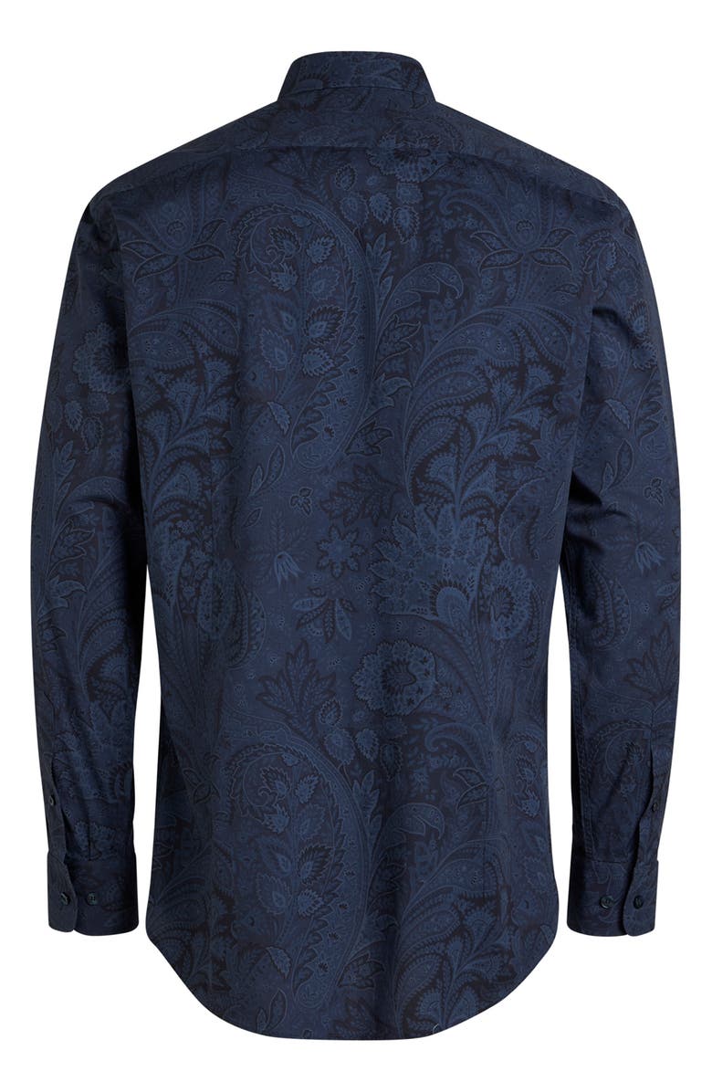 Etro Roma Stretch Cotton Dress Shirt, Alternate, color, Stampa F.do Blue