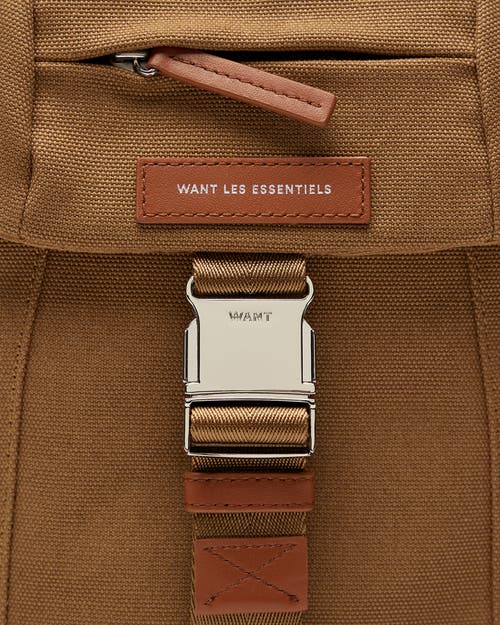 Want Les Essentiels De La Vie Want Les Essentiels Brantford Organic Cotton Canvas Crossbody Bag In Dark Camel