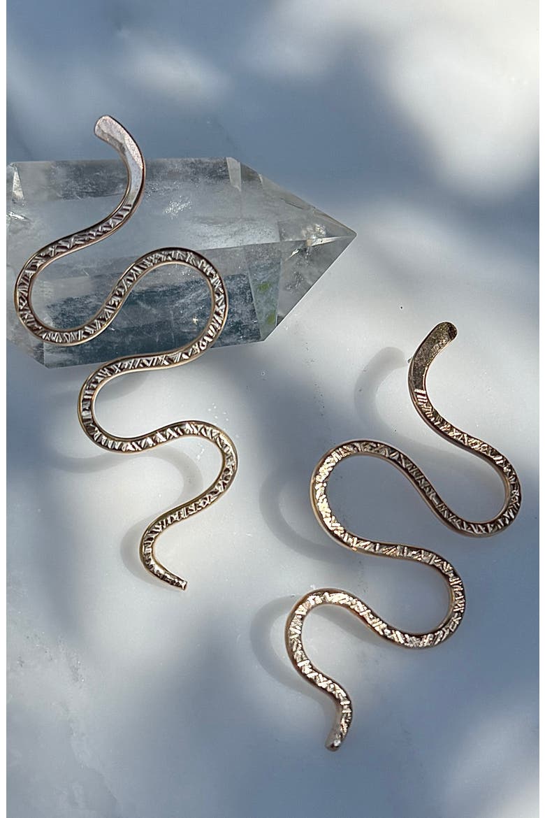 Serpent Earrings, Alternate, color, 14K Gold Filled