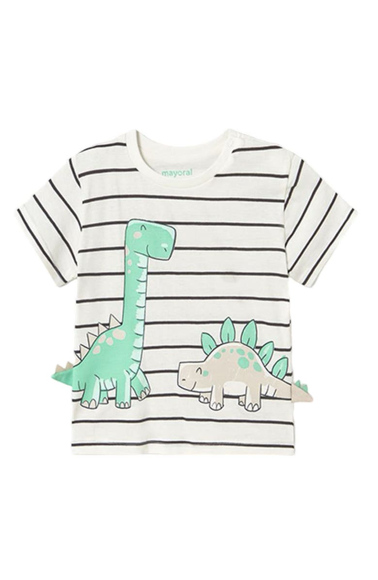 Mayoral Striped Dinosaur T-Shirt, Main, color, 