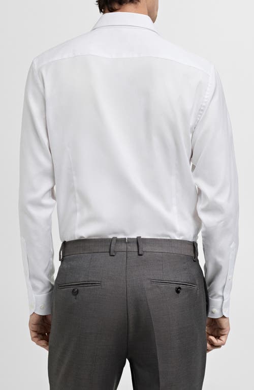 Mango Regular Fit Pinstripe Cotton Button-up Shirt In White