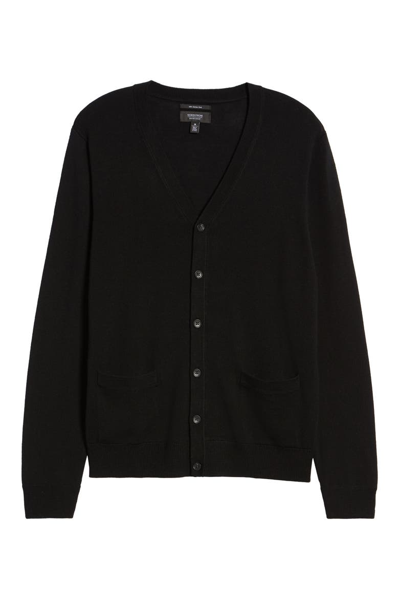 Washable Merino Wool Cardigan, Alternate, color, BLACK CAVIAR