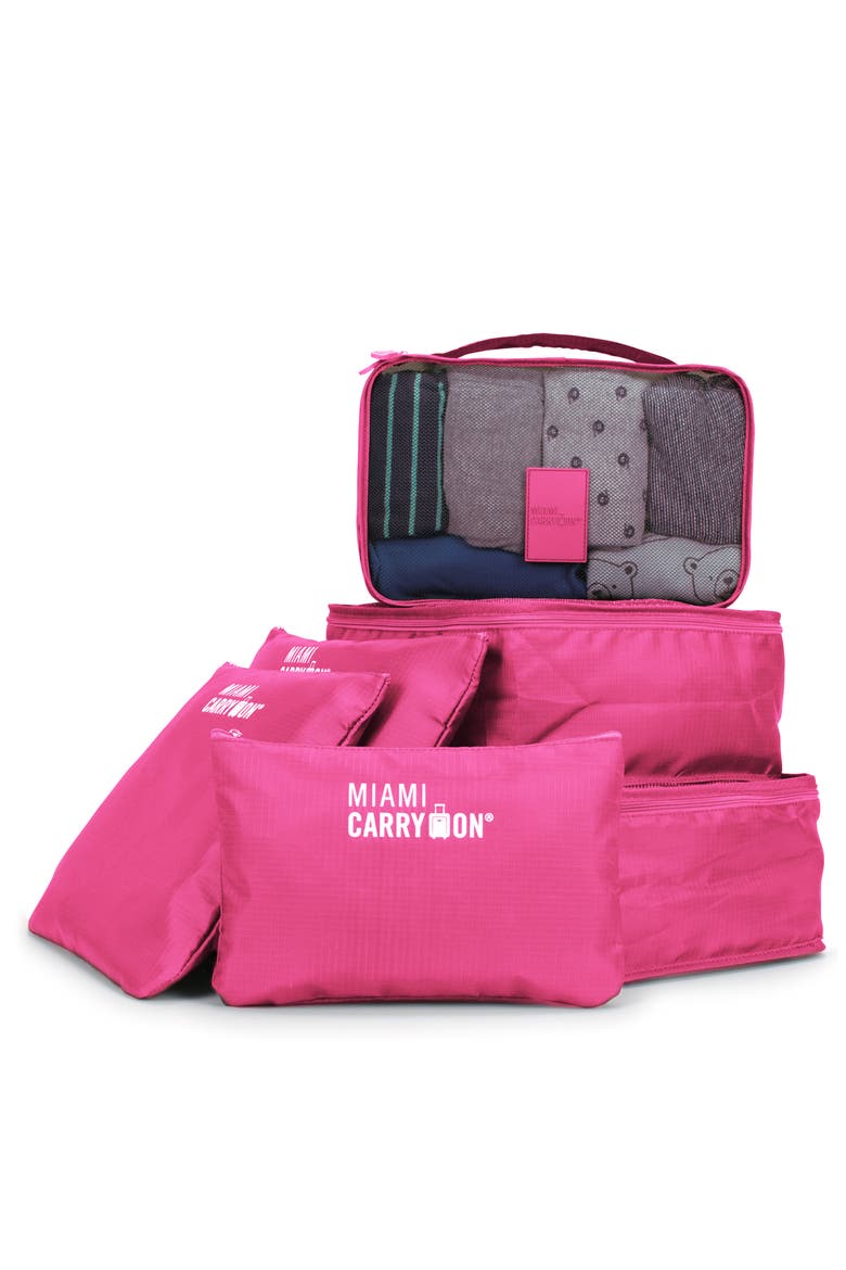 Travelers 6 Piece Organizational Packing Cubes, Main, color, Pink