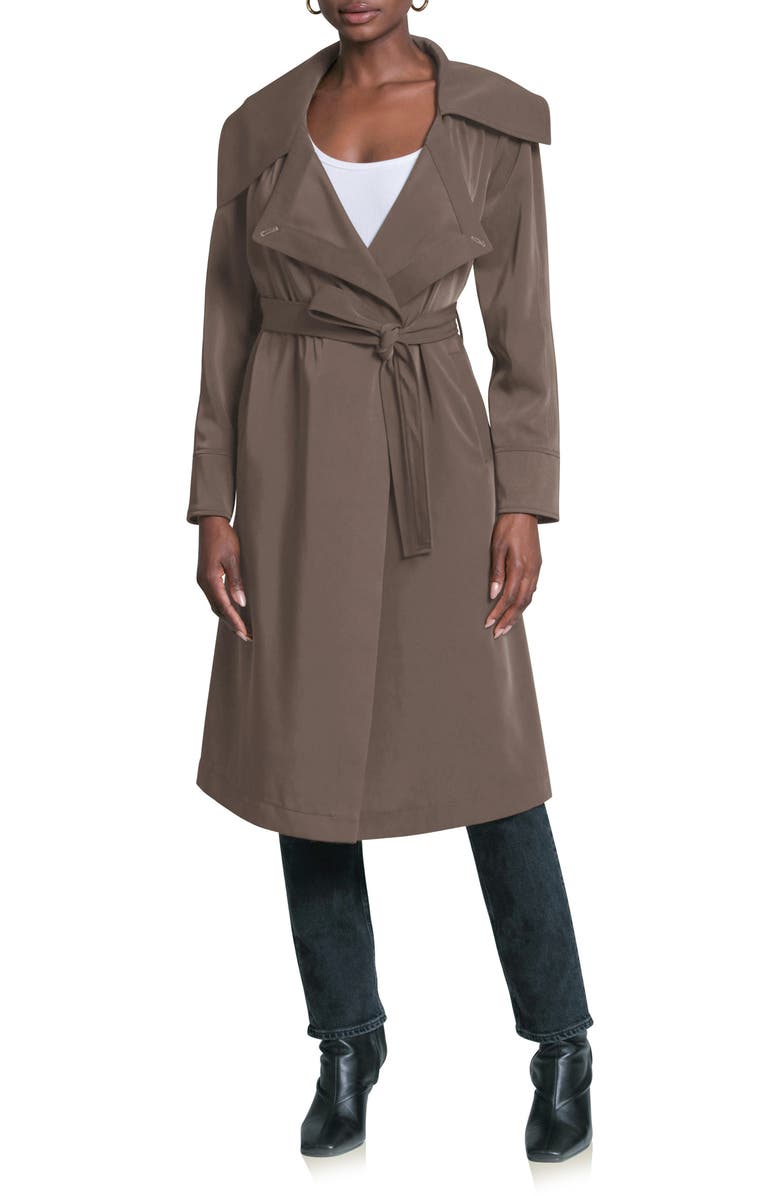 Avec Les Filles Belted Drape Trench Coat, Main, color, 