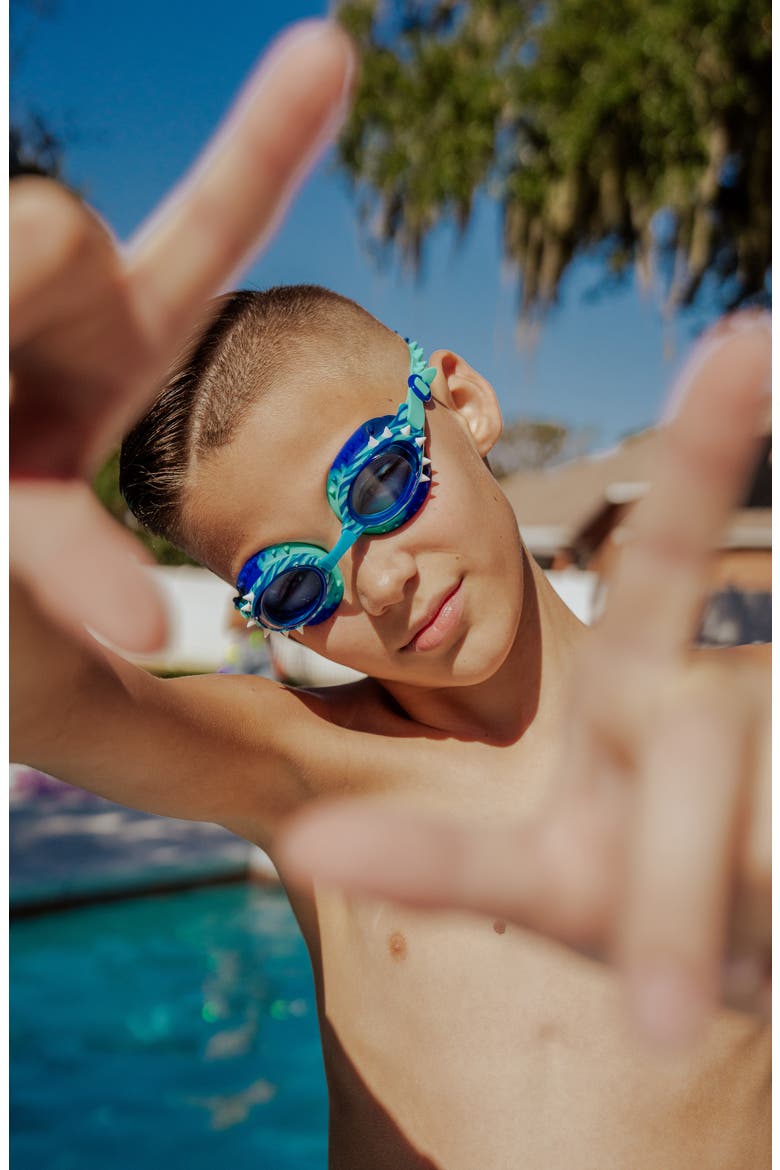 Kids' Dinosaur Swim Googles, Alternate, color, BLUE