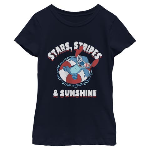 Girls Lilo & Stitch Stars Stripes and Sunshine T Shirt