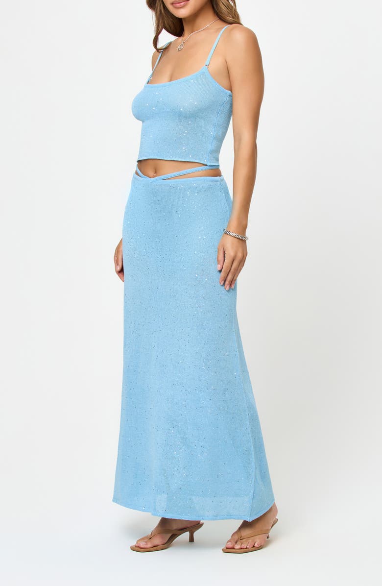 LSPACE Last Light Sequin Cover-Up Maxi Sweater Skirt, Alternate, color,
