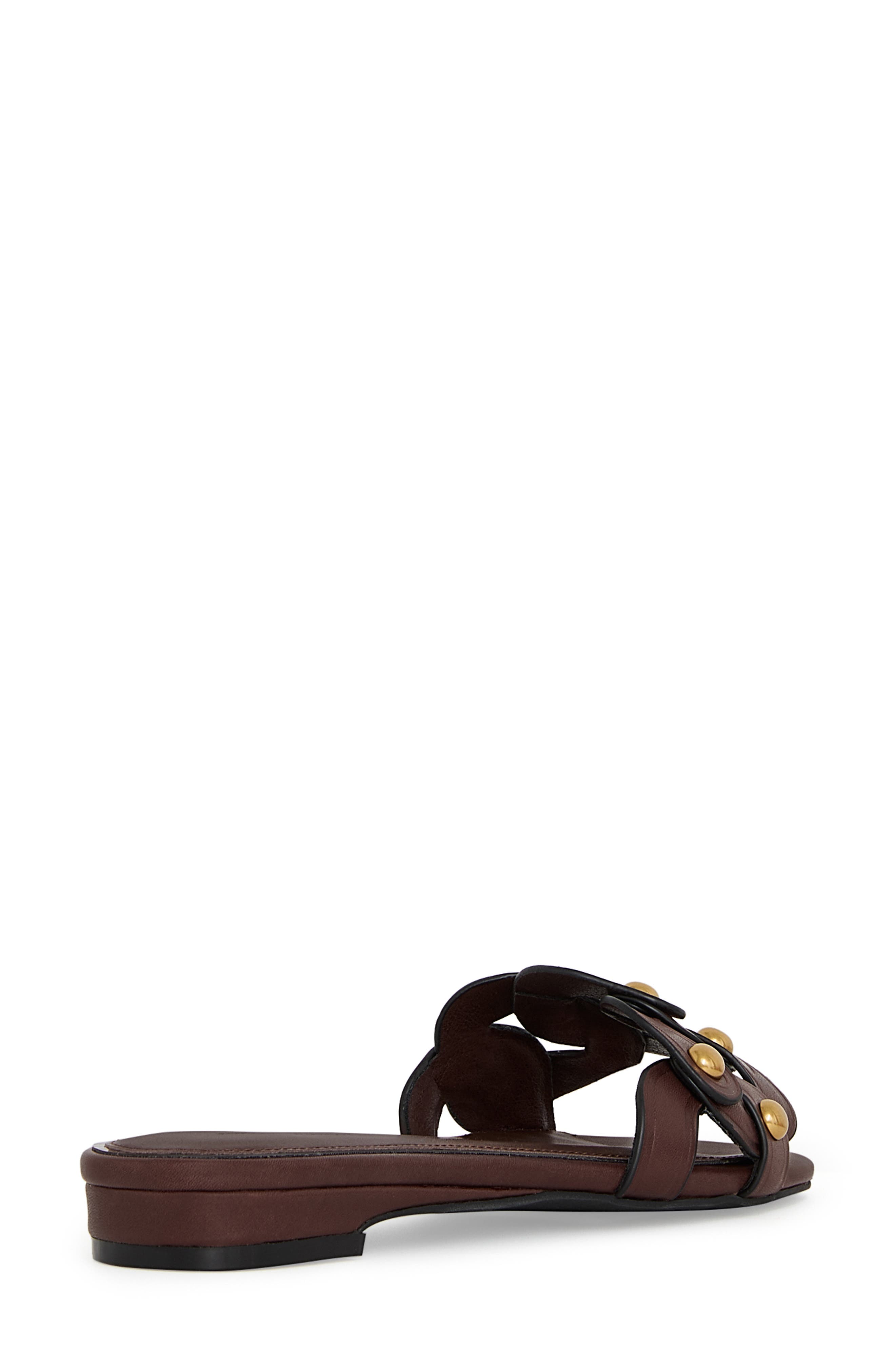 Chain Slide Sandal, Alternate, color, BRUNETTE