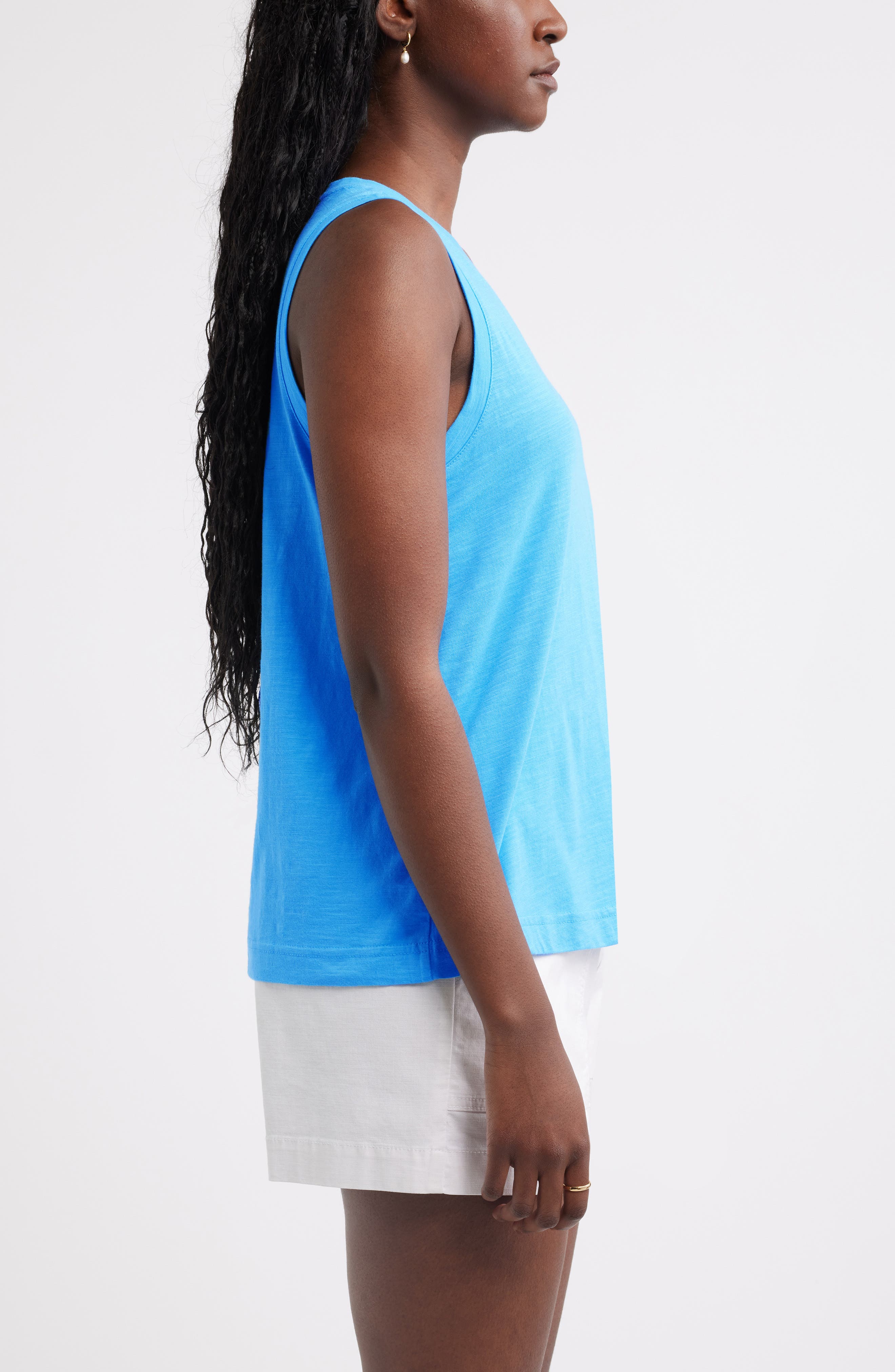 Женские Caslon® Cotton Blend Slub Swing Tank — фото 4