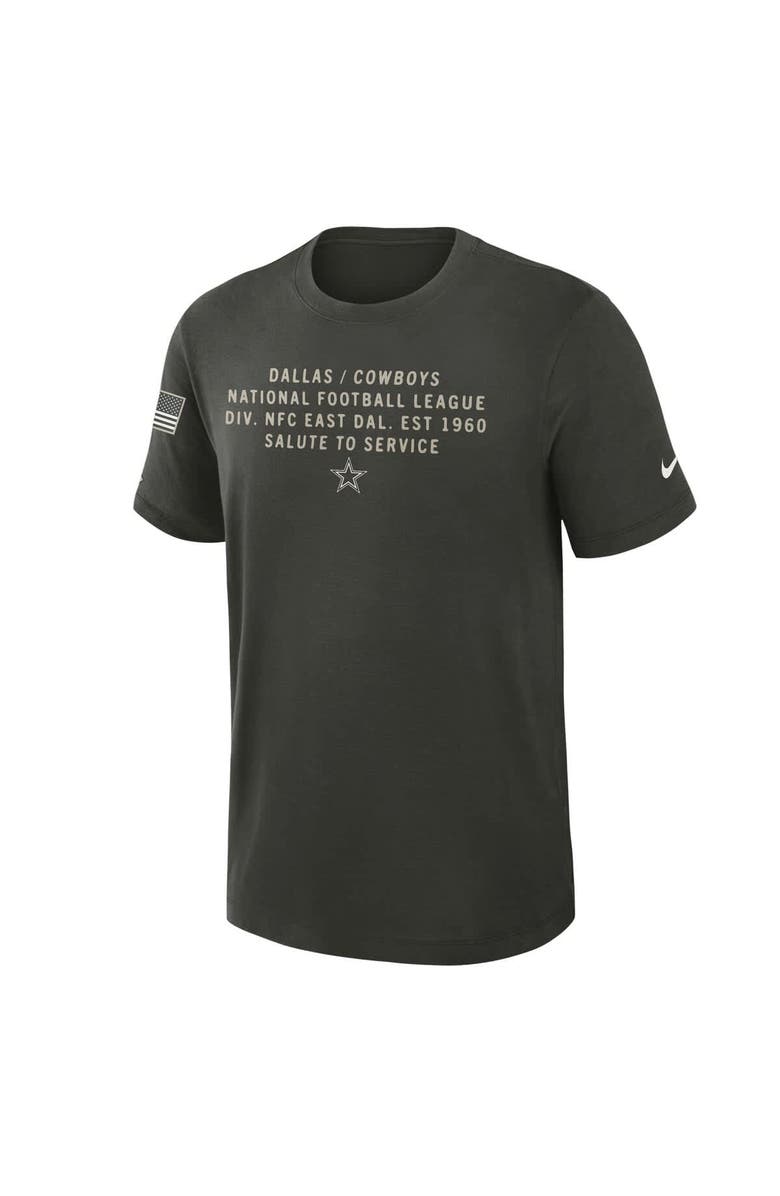 Nike Men's Nike Forest Green Dallas Cowboys 2025 Salute to Service Sideline Slub Dri-FIT T-Shirt, Alternate, color, Forest Green