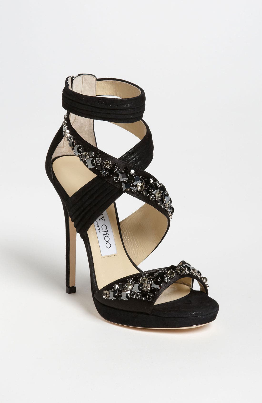 'Kani' Sandal, Main, color, BLACK SUEDE