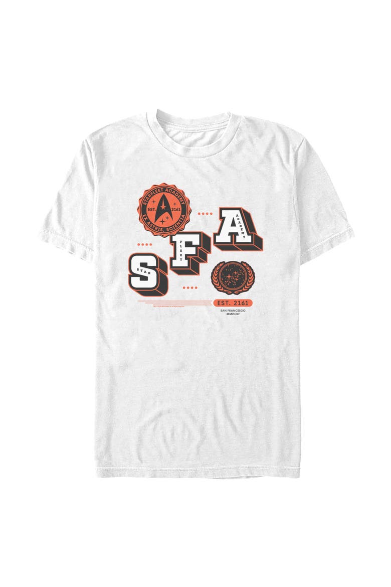 Men's Star Trek The Original Series Starfleet Academy Logos  Graphic T-Shirt, Main, color, White
