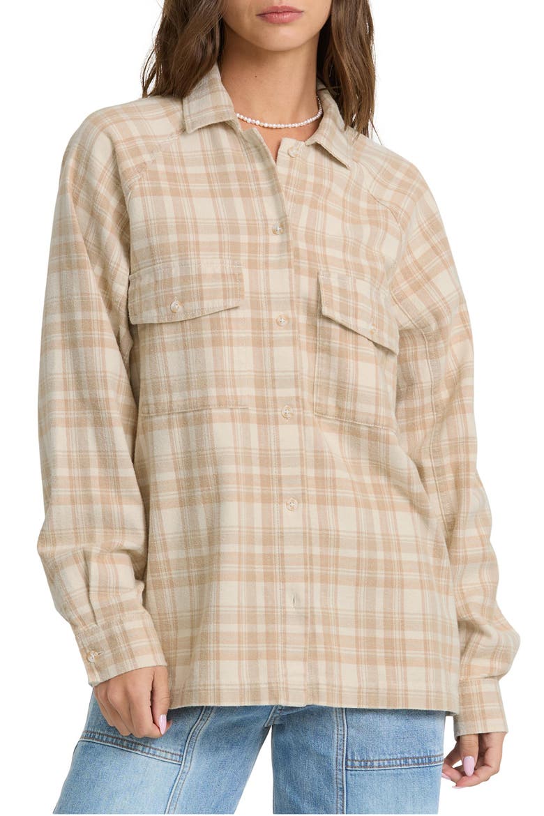 Coastal Breeze Flannel Shirt, Main, color, WHITE CAP