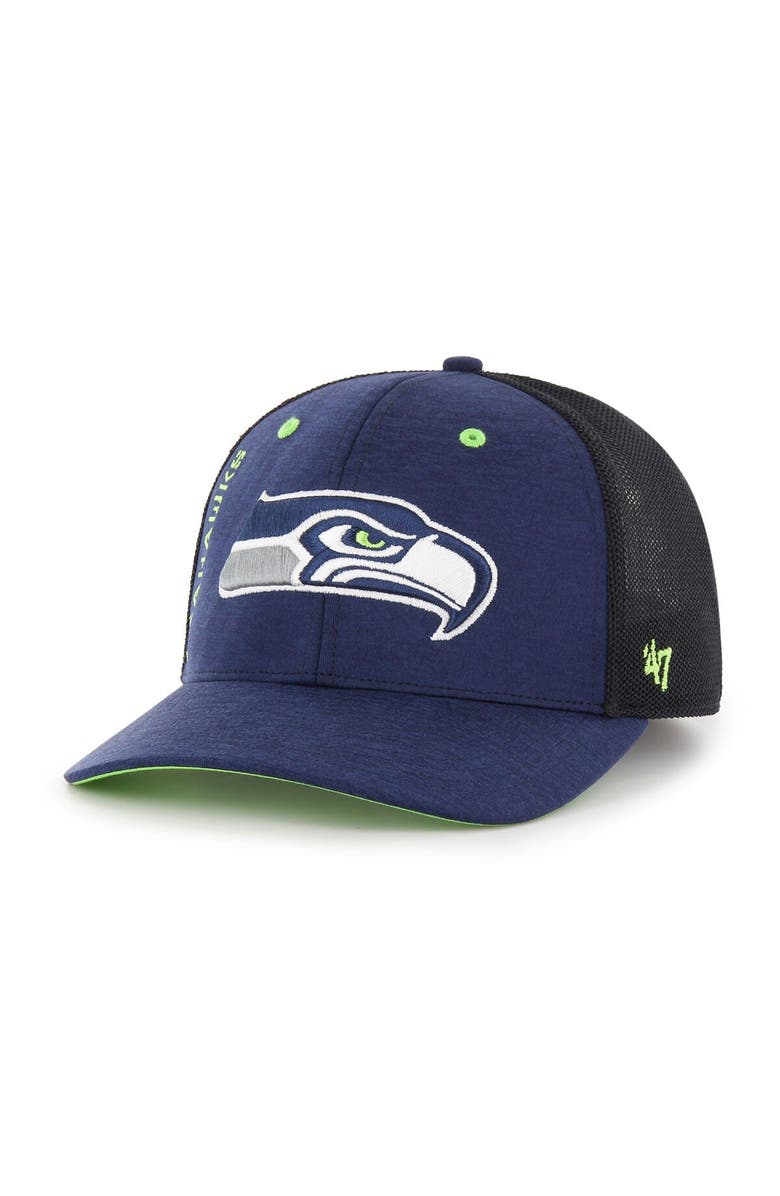 '47 Men's '47 College Navy Seattle Seahawks Pixelation Trophy Flex Hat, Alternate, color, 