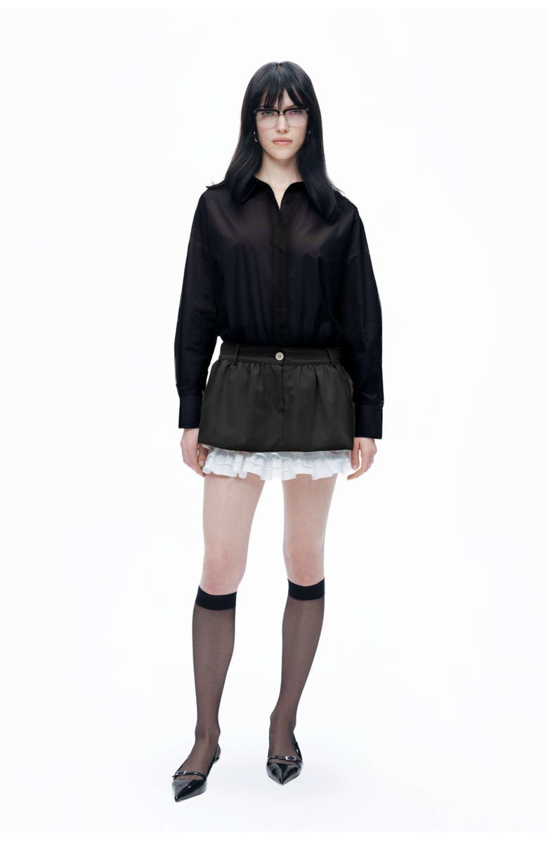 Nocturne Black Shirt Collar Bodysuit, Alternate, color, 