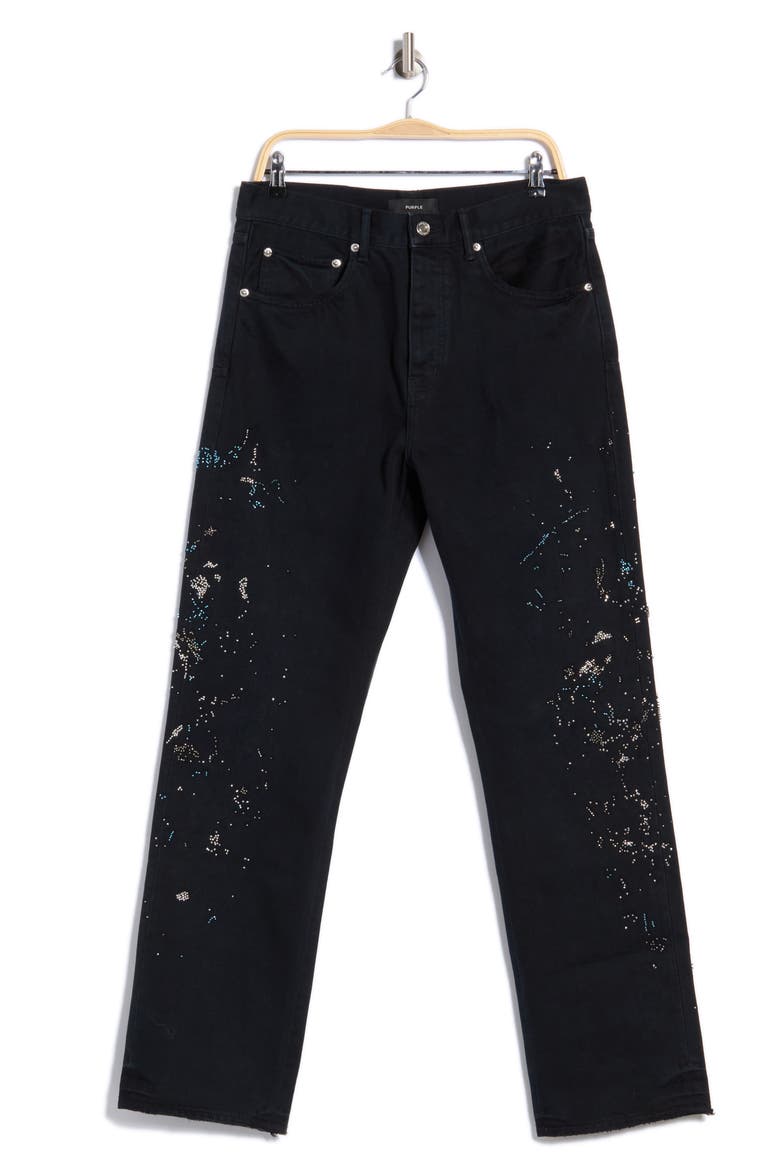 Beaded Splatter High Waist Slim Fit Jeans, Alternate, color, BEADED SPLATTER